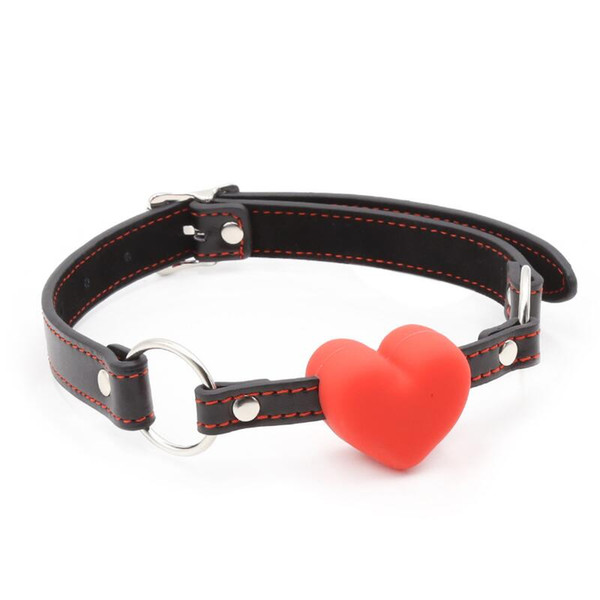 Full Silicone Flirting Roleplay Slave Harness Heart Shape Mouth Gag KT052