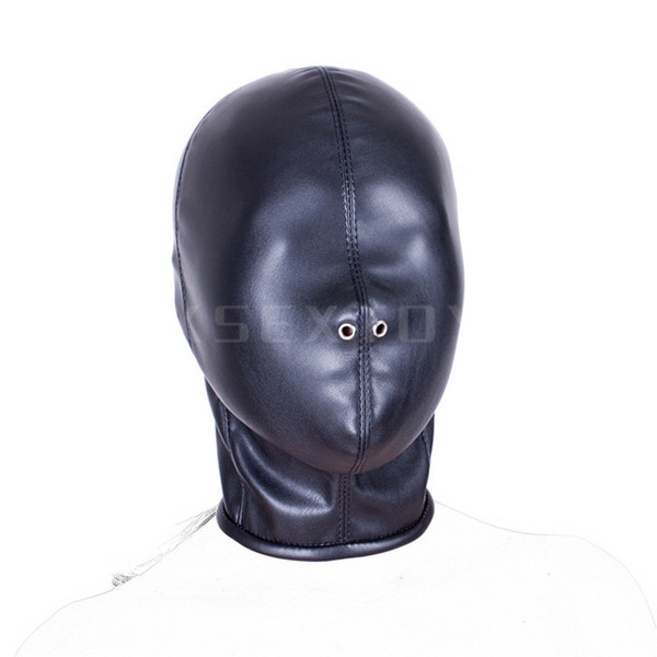 1pcs PU Leather Soft black PU leather mask mask all caps hood