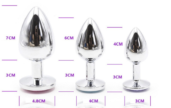 50pcs Unisex Butt Toys Plug Anal Silver Insert Stainless Steel Metal Plated Jeweled Sexy Stopper Anal toys For Women