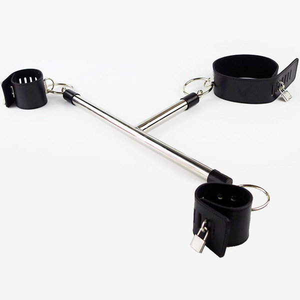 Adult Slave Bondage Gear Steel Spreader Bar Collars Cuff Restraints Handcuff PVC Leather Shackles Sex Product