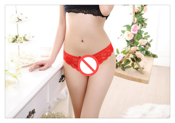 DHL Ms. sexy underwear the temptation transparent lace low waist Seamless lace panties thong underwear hollow head(77)