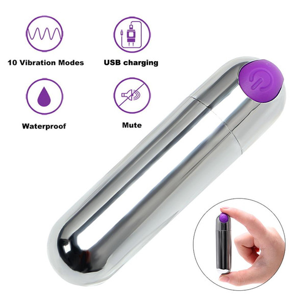 IKOKY Strong Vibration Bullet Vibrator Sex Toys for Women USB Rechargeable 10 Speed Waterproof G-spot Massager Adult Products