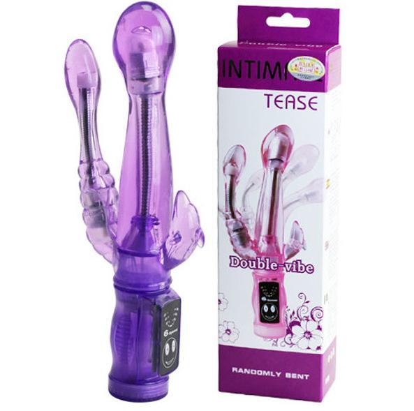 Double Vibe 6 Speed Vibration Rabbit Vibrator, Waterproof G Spot Vibrators, Medical Materials Sex Toys, Adult Sex Products