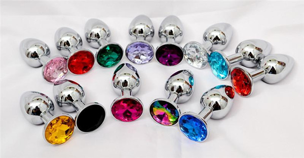 Small size Stainless Steel Metal Anal Plug Booty Beads Stainless Steel+Crystal Jewelry Sex Toys Adult Products Butt Plug For Women Man