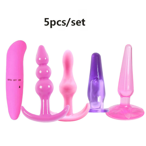 5pcs/lot Vibrators Butt Plug Anal Plug Men Anal Beads Prostate Massager Fox Tail Adult Sex Toys For Woman G point Massager Anal Dildo