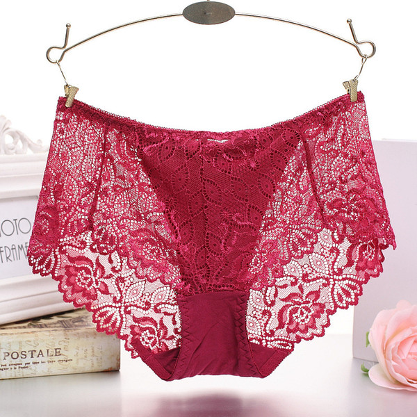 Lace lace panties seduce the transparent European and American sexy underwear manufacturers wholesale cotton bottom line trunks