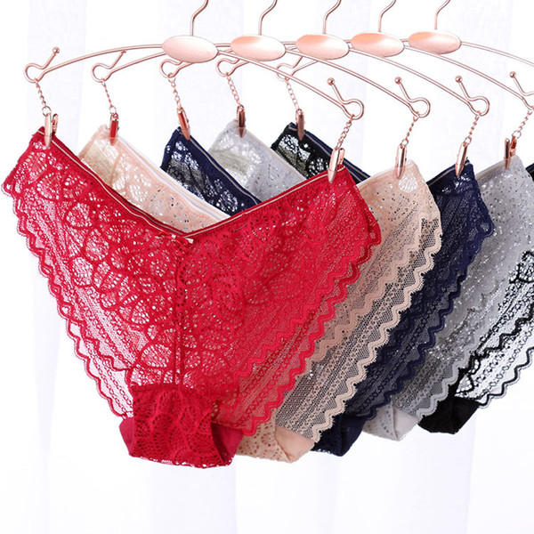 High - end sexy women's underwear in low waist lace women's briefs thong wholesale