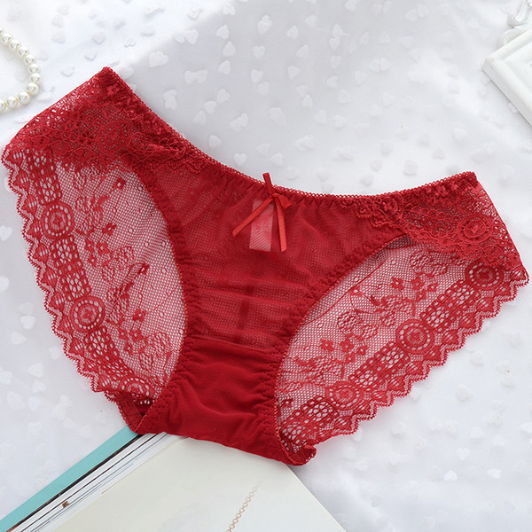 Ms. Jacobs seamless underwear sexy lace bow waisted girl panties hollow cotton base file