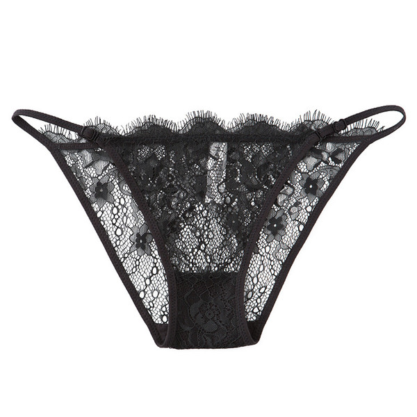 Adjustable French transparent hollow cotton file comfortable sexy ladies' lace underwear