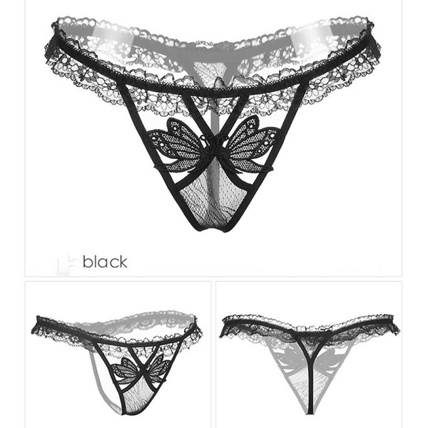 Women Perspective Underwear Ladies Lace Panties Sexy butterfly Seamless Temptation Lingerie Underpants sexy underwear elastic hollow T pants