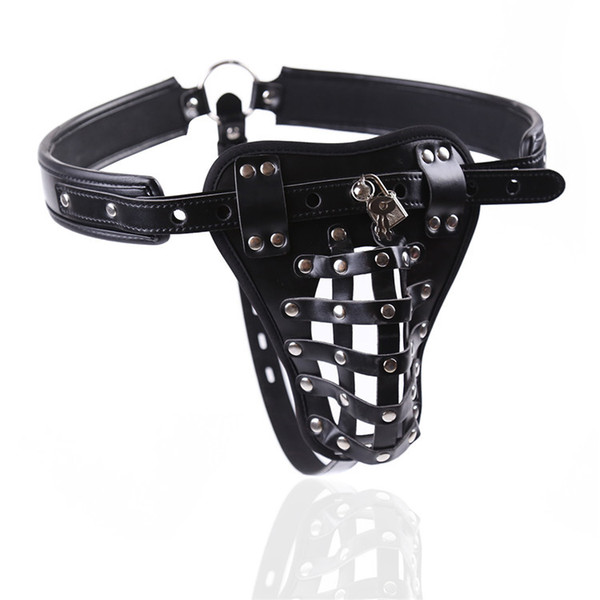 Free Shipping!!!Sexy Pants Harness Fixed Penis Ring Male Chastity Device Belt Penis Sleeve Cock Cage For Men Sex Panty