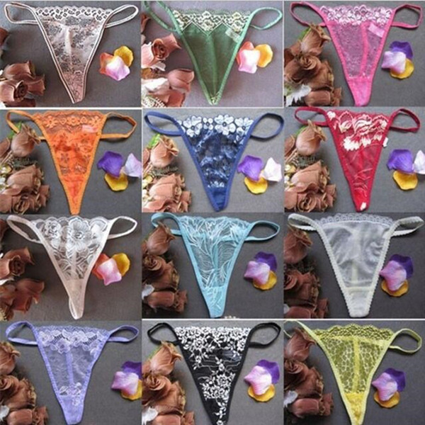 High Quality Newest Women Sexy Panties Tangas Lace Transparent Sexy G-Strings And Thongs Underwear T-pants Lingerie Panties