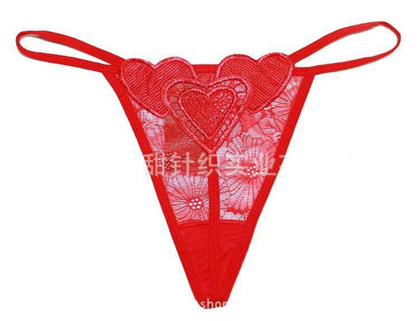 100pcs New Hot Heart Low Waist G-string Sexy Lingerie Women Panty Sexy Underwear Lady Thong Intimate Wear