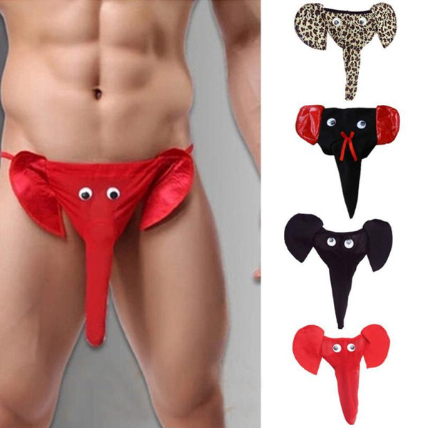 Sexy Men Underwear Elephant Bulge Pouch Mens Elastic T Back Lingerie Thong Erotic Underwear Sexy Elephant underwear