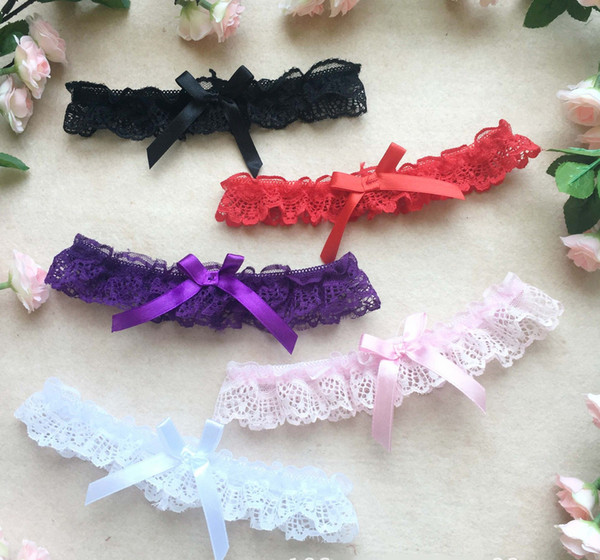 Sexy Women Girl Lace Floral Bowknot Bowknot Wedding Party Bride Lingerie Cosplay Leg Garter Belt Suspender 100pcs