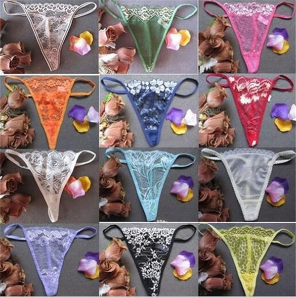 Women Multicolor Free Size T-pants Lace Lingerie Thong Transparent Temptation Sexy T-pants G-Strings Sexy Underwear Briefs D709