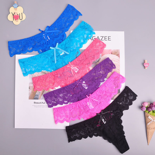 8color Gift full beautiful lace Women's Sexy lingerie Thongs G-string Underwear Panties Briefs Ladies T-back 1pcs/Lot