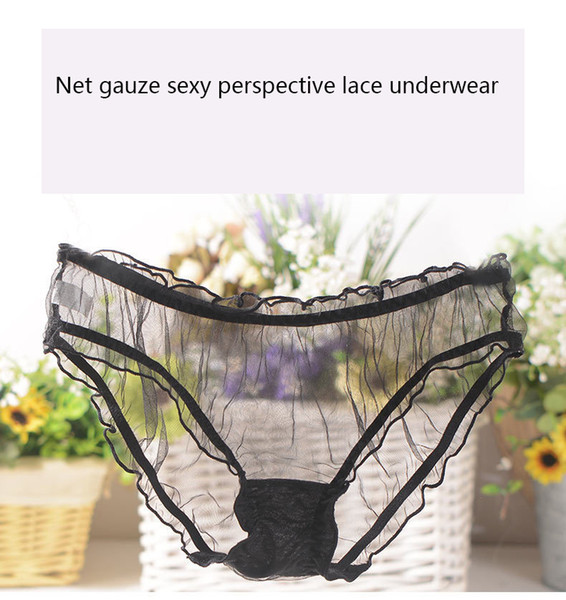 Ms gauze underwear sexy perspective lace underwear girls appeal low lumbar triangle panties