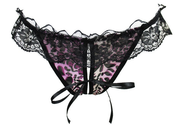 Sexy Panties Open Thongs Hot Sale Sexy Women Lace Briefs Thongs New Spandex Brief Women Exotic Panties Fantasias Sexy Erotic 3pc Leopard