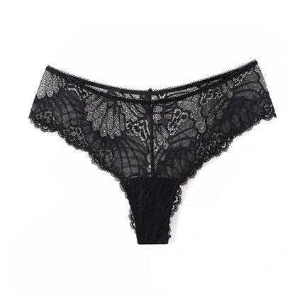 European and American lace hollowed women's underwear, low waist sexy temptation, high fork, hip V pants, cotton bottom pants, shorts.