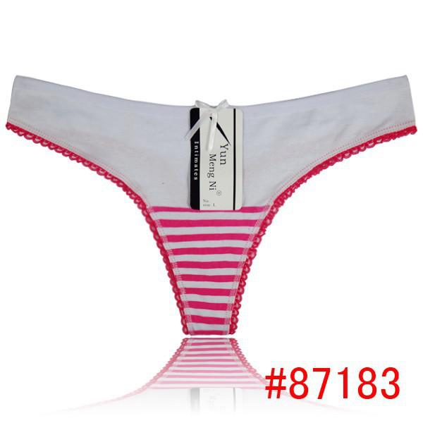 Promotion Stripe cotton thong sexy Underpants cotton g-string sexy lady panties women underwear t-back hot lingerie intimate