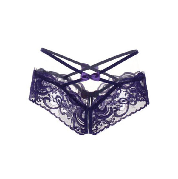 Sexy lace butterfly lace sexy panties perspective open thong women's T pants low waist temptation hollow