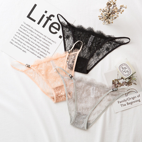 6 Pcs/lot New Arrival Underwear Women Lace Women Sexy Panties Low Waist Hollow Transparent Panties Underwear Seamless T String Thongs