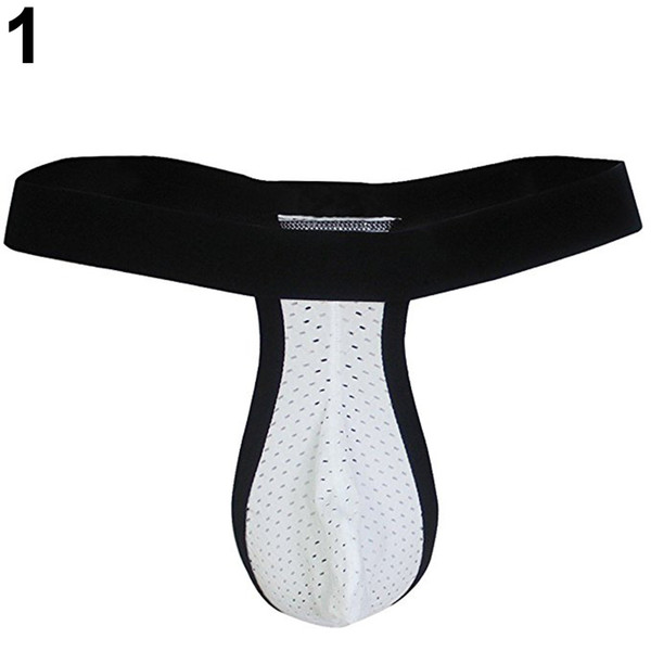 Men's Sexy Mesh Bulge Pouch Breathable T-Back G-string Briefs Thongs Underwear S109