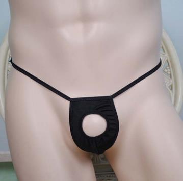 Novelty Men's Thong G-strings Sexy Penis Hole Funny Underwear Male Gay Thongs Cueca S1015