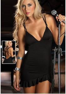 Foreign trade lingerie European and American style increase code black dress uniform seductive sexy suit