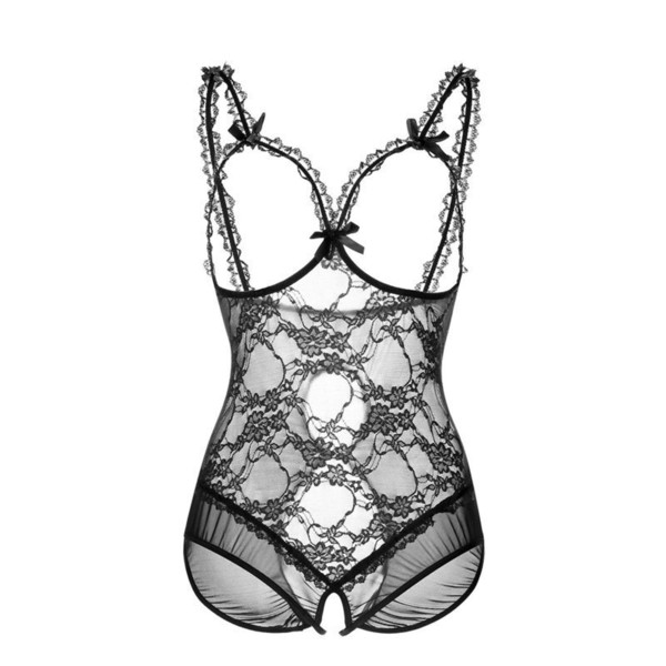 Plus Size S M L XL 2XL 3XL Open Bra Open Crotch Women Lace Sexy Lingerie Hot Transparent Babydoll Dress Erotic Costumes Nuisette C19010801