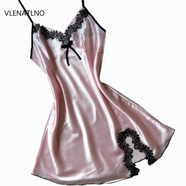 Silk Lace Women Sleepwear Ladies Sexy Lingerie Sleepdress Babydoll Nightdress Nightgown Sleepshirts Homewear 11 color 3 Sizes S1011