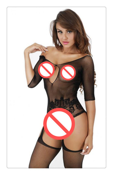 DHL Sexy Lingerie Sexy Underwear Women sexy costumes hot Jacquard Fishnet Stockings Leotard Open Files Netting Mesh(30)