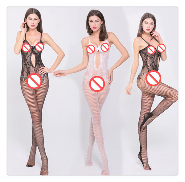 DHL Sexy Lingerie Sexy Underwear Women sexy costumes hot Jacquard Fishnet Stockings Leotard Open Files Netting Mesh(37)