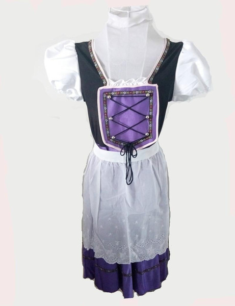 SM Plus Size XL Women's Dirndl Oktoberfest Costume Sexy Halloween Costume Beer Girl Dess Purple Christmas Costume Beer Maid Outfi