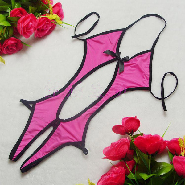 Crotch - free lace transparent sexy lingerie real sexy siamese lace transparent suit