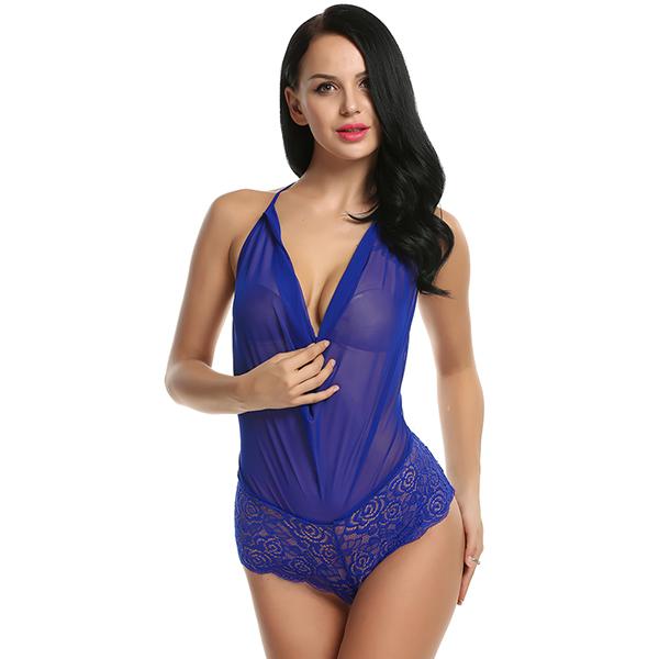 New Fashion One Piece Lingerie Sexy Hot Erotic Teddies Bodysuit Women Floral Lace Body Suit Plus Size Porno Costume Intimates