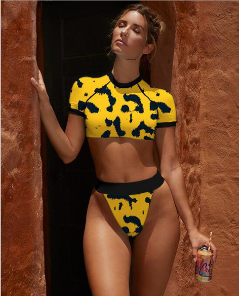 2019 Bikini Sports swimwear 2019 women bathing suit Brazilian thong 2 Piece High Cut swimsuit Push up two-piece suit new