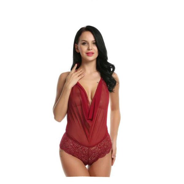 2018 New Sexy lingerie hot women 5 colors perspective lace robe sexy chemise underwear erotic lingerie sexy costumes