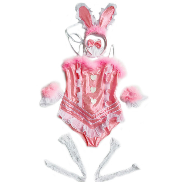 Playful Adult Women Rabbit Bunny Halloween Cosplay Costume Party Sexy Erotic Lingerie Outfit Fancy Bodysuit Jumpsuit Babydoll