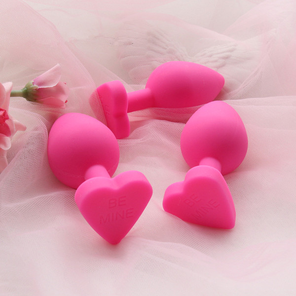 lovely Heart Anal Butt Plug Kit Naughty 100% Medical Grade Silicone Anal Trainer sex toys for women tail Kit Butt Plug Set
