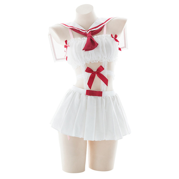 Women Lovely Sailor Adult Sex Costumes Sexy Lingerie Mini Dress Students Uniforms Halloween Costumes for Women