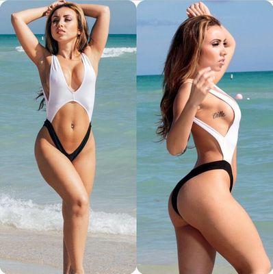 2019 hot sale bikini bodysuit Sexy high cut swimsuit Backless Swimwear Women Bathing suit Beachwear Monokini bather