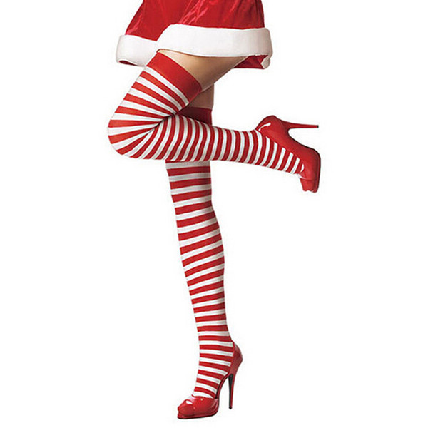 Wholesale Fashion women's sexy stockings adult sexy Striped Christmas Stocking Free shipping