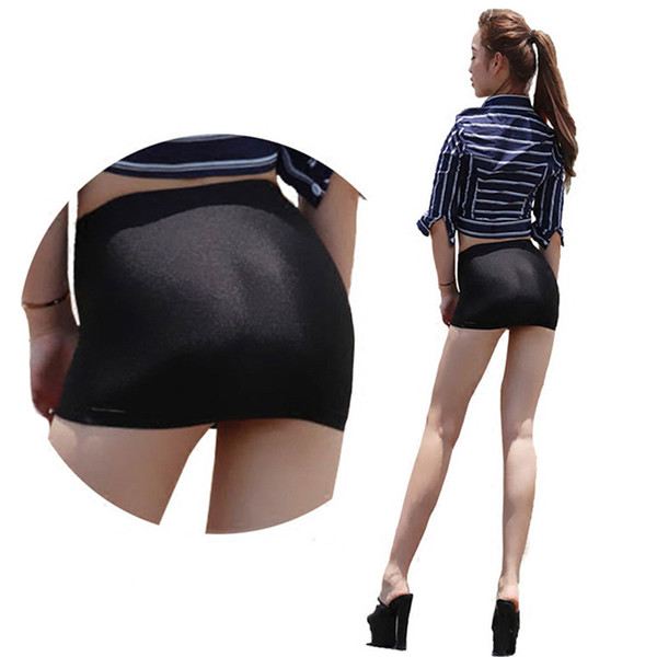 Women Booty Skirt Short Micro Mini Bodycon Stretch Tube Party Shiny Spandex Sexy Extra Nightclub Nightwear