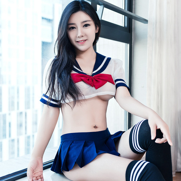 Women's sexy lingerie cute split student pack sweet student uniform uniform temptation set game uniform MOXIAN sexy underwear QN40A10101L