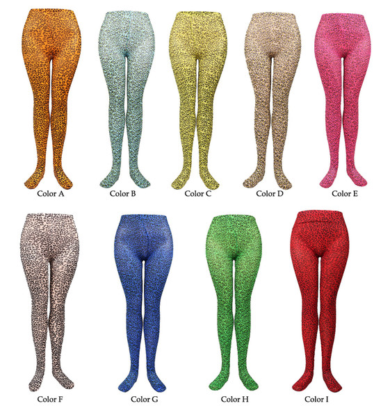 Sexy Leopard Print Opaque Tights Stockings Footed Tights Womens Pantyhose Halloween Show Acting Clothing Nightclub Pantihose Multicolor