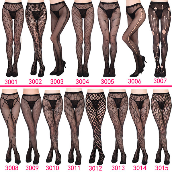 Women Sexy Lingerie Stripe Elastic Stockings Transparent Black Fishnet Stocking Thigh Sheer Tights Embroidery Pantyhose J1749