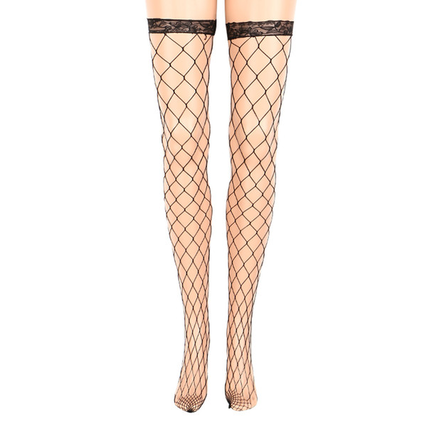 Female Amazing Nylon Sexy Large Mesh Fishnet Lace Medias Over Knee Socks Thigh High Stockings Long Tights Pantyhose For Woman D19011701