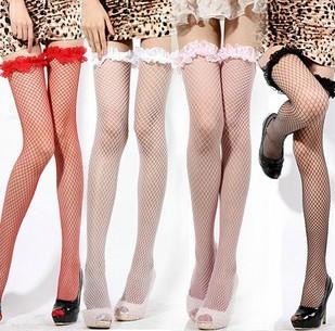 Free Ship 10 Pairs Medium Mesh Sexy Womens Sheer Lace Top Silicone Band Stay Up Thigh High Stockings Pantyhose lingerie B